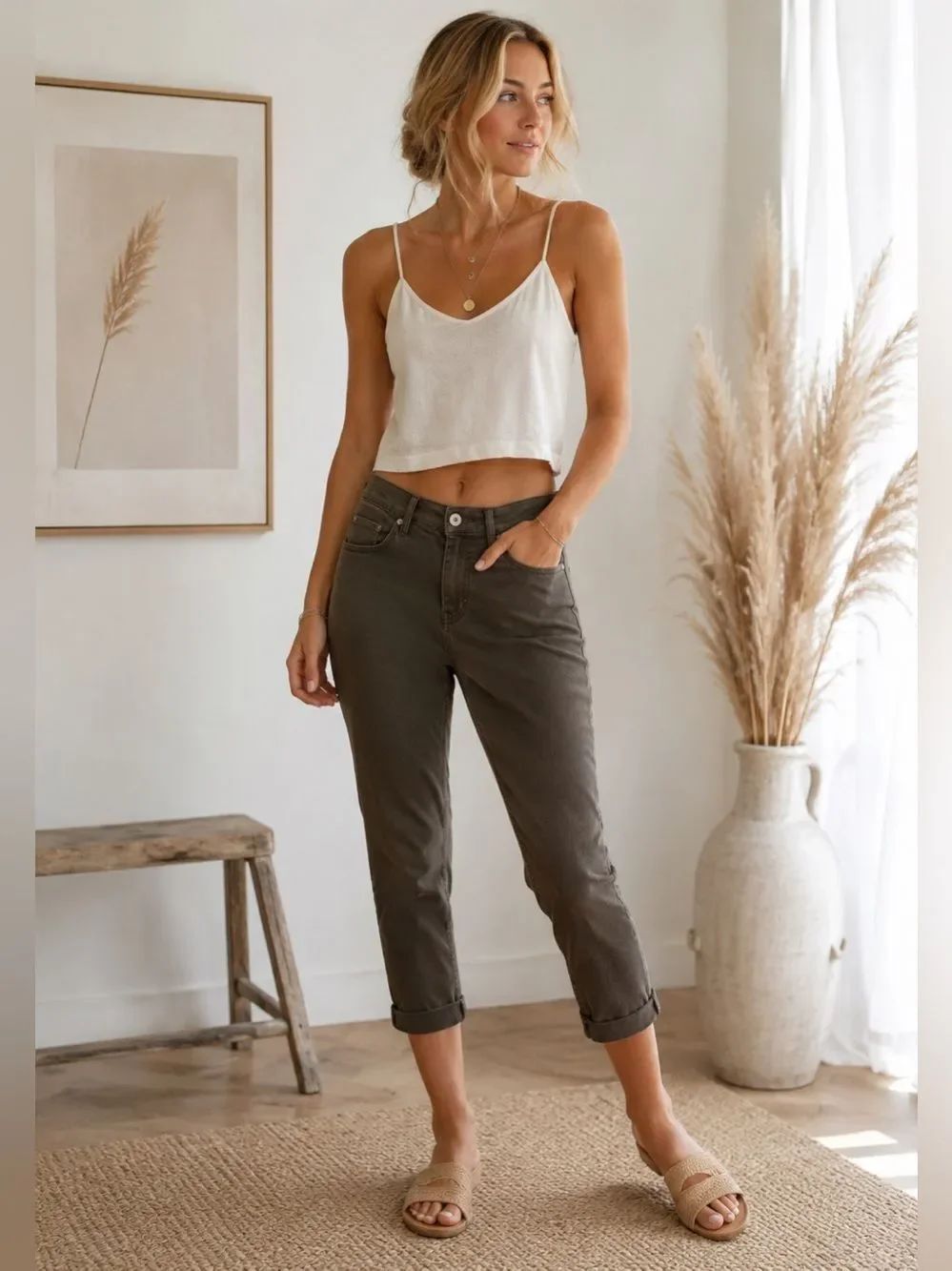 J. Jill Sage Cropped Jeans